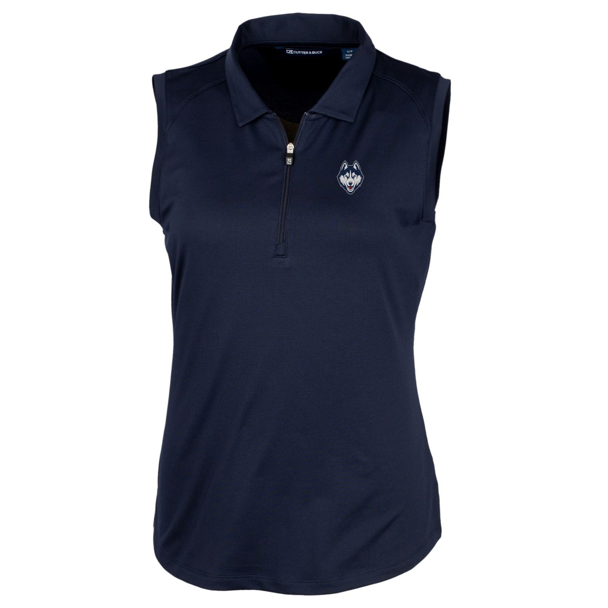 Women's Cutter & Buck Navy UConn Huskies Logo Forge Sleeveless Polo ...